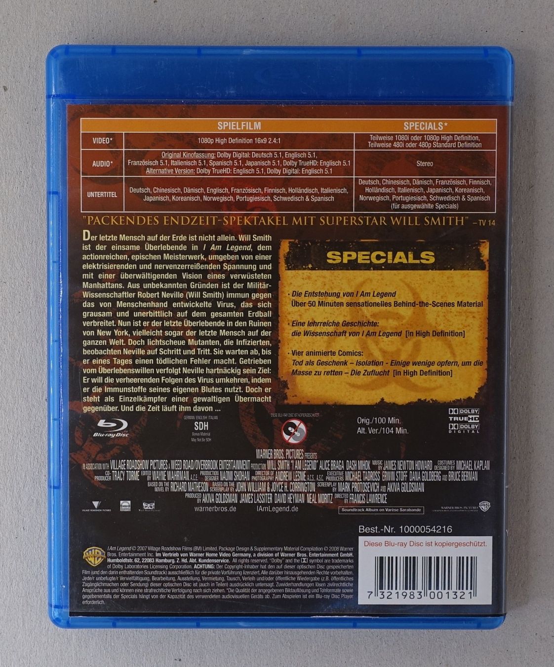 Alle DVDs: I Am Legend, Blu-ray mit Will Smith – Gebraucht aus Sessa von fraenklishop 1