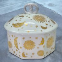 Boîte à bijoux vintage porcelaine Rösler Tettau décor en or