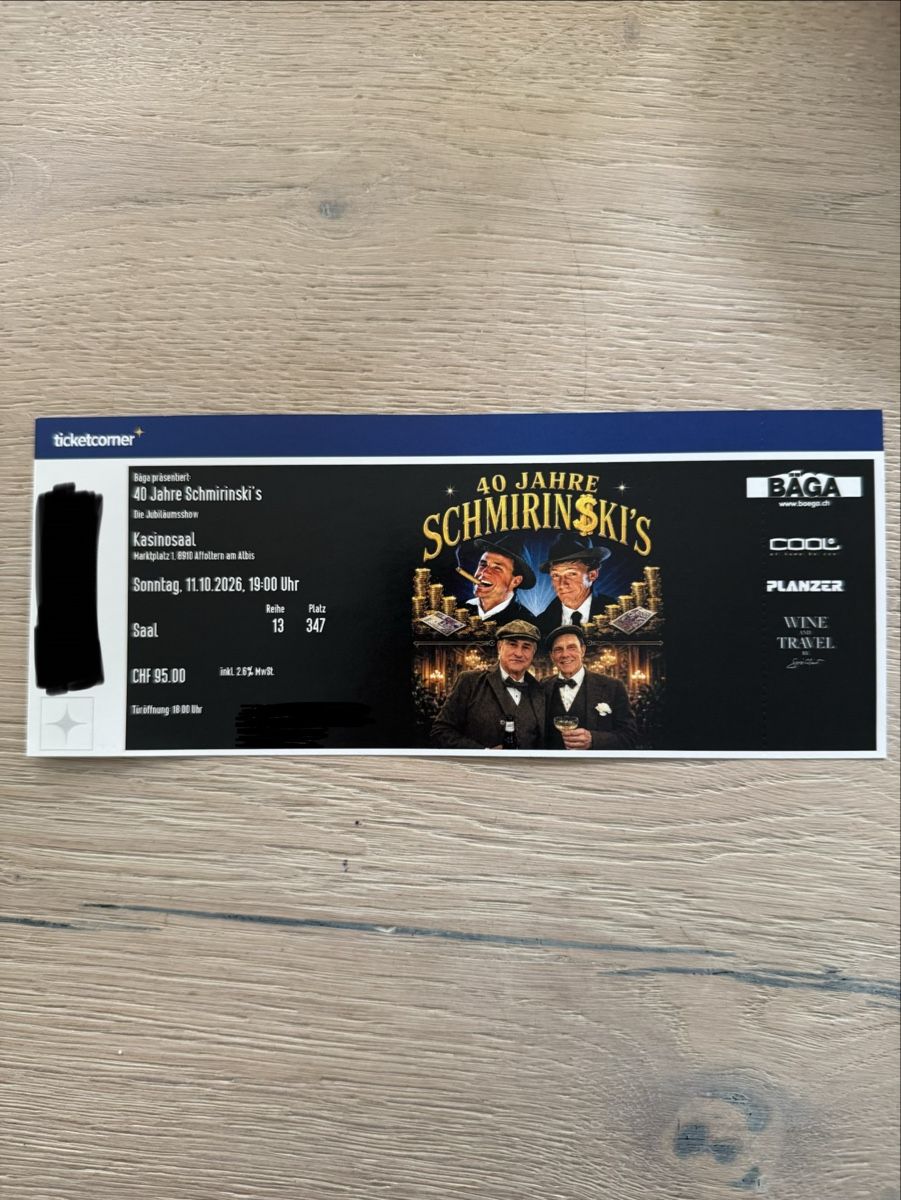 Biglietti: Schmirinskis Ticket – Nuovo e nell'imballaggio originale da Reinach BL venduto da Timotime