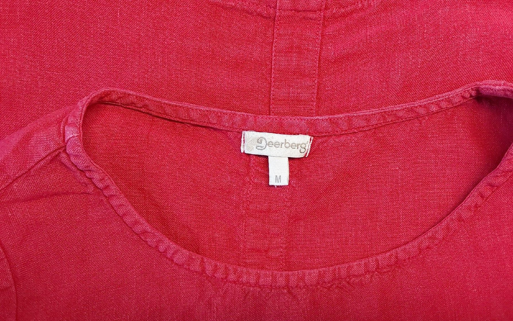 Deerberg Camicette: Bluse Tunika Leinen rot Deerberg M – Nuovo (secondo la descrizione) da Köniz venduto da scopello12 3