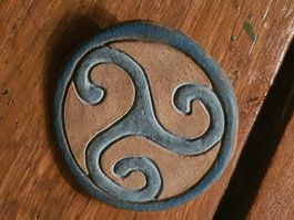 Broche ceramique tryptique 42mmø