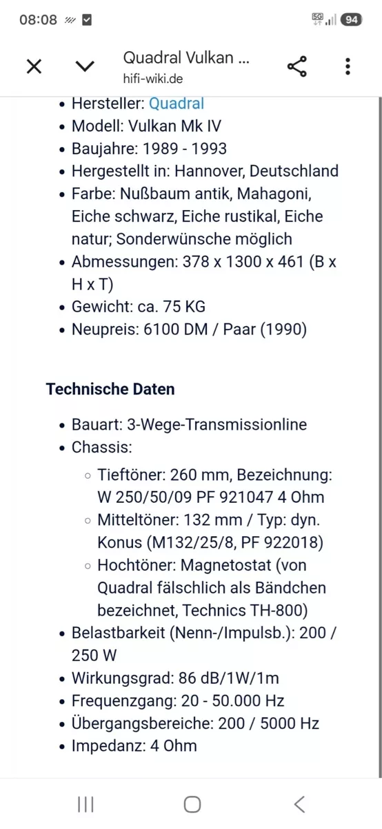 Quadral Casse acustiche: Boxen Quadral / Vulkan MK 4 – Usato da Emmenbrücke venduto da Doriano19 4