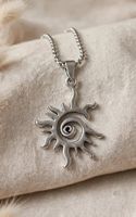 Collana con ciondolo sole stainless steel nuovo
