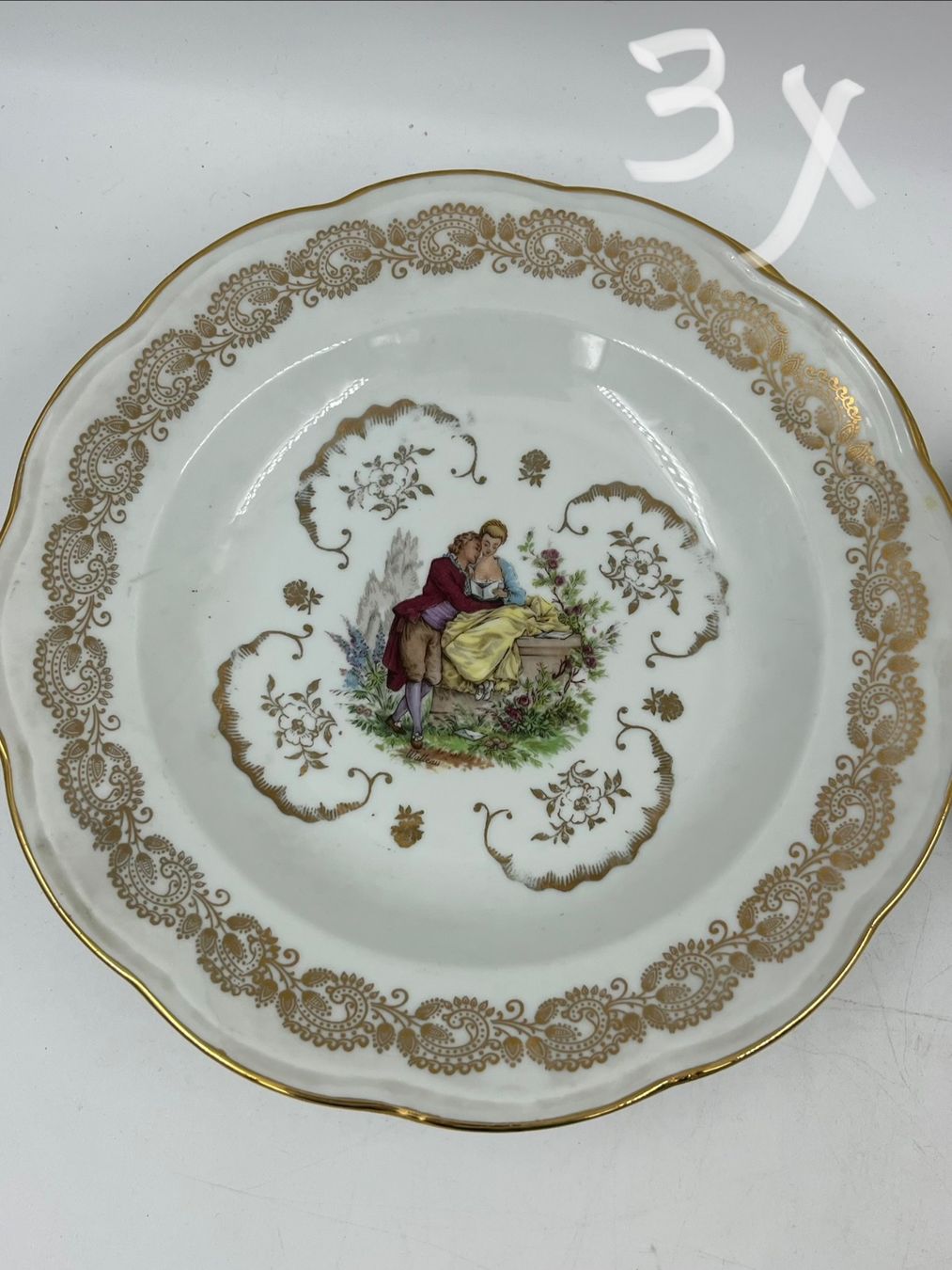 Piatti: 6 assiettes décor Marquise. – Usato da Genève venduto da Eric1823 4
