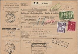 Begleitadresse, 1955,  St. Gallen über Basel 17