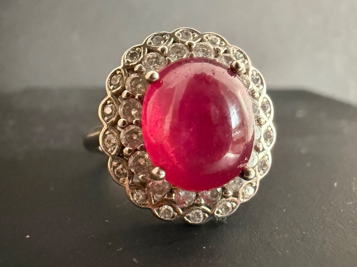 Anelli: Vintage Silber Ring mit Rubin 925 – Usato da Spiegel b. Bern venduto da Rogger72