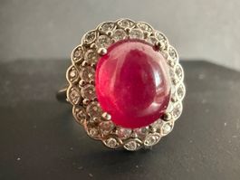 Vintage Silber Ring mit Rubin 925