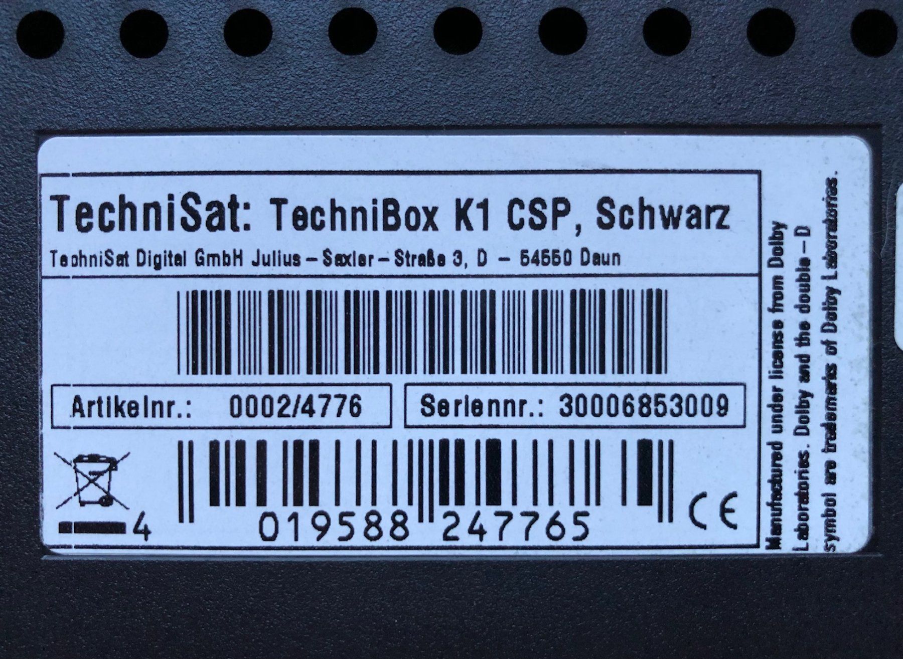 Technisat Ricevitori: TECHNISAT TechniBox K1 CSP – Usato da Buchs SG venduto da Handyman77 2