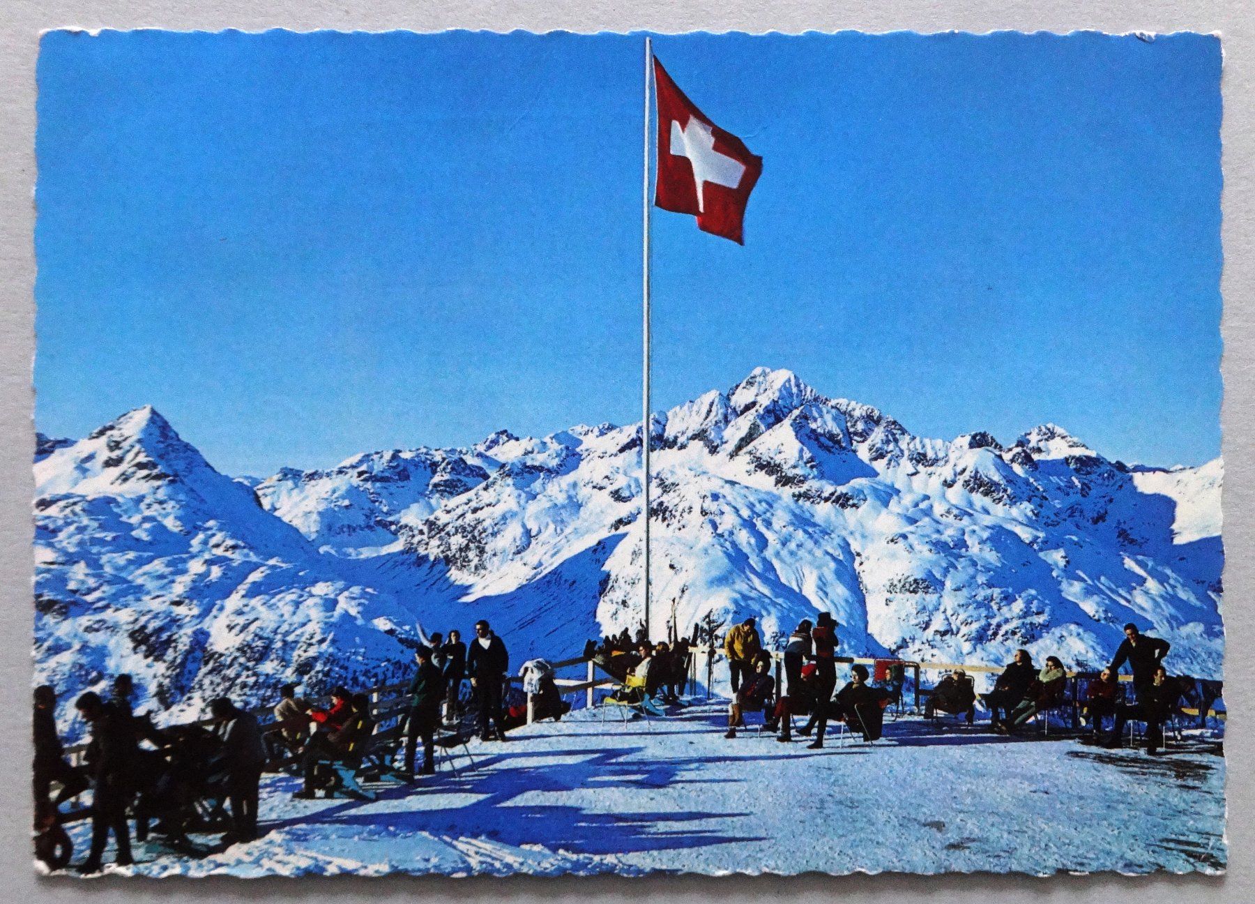 Cartoline postali: Silvaplana, Mittelstation der Corvatschbahn – Difettoso da Fétigny venduto da Billy2miny