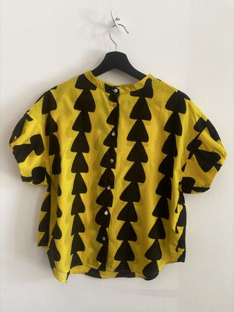Parfois top yellow black print size XS/S used
