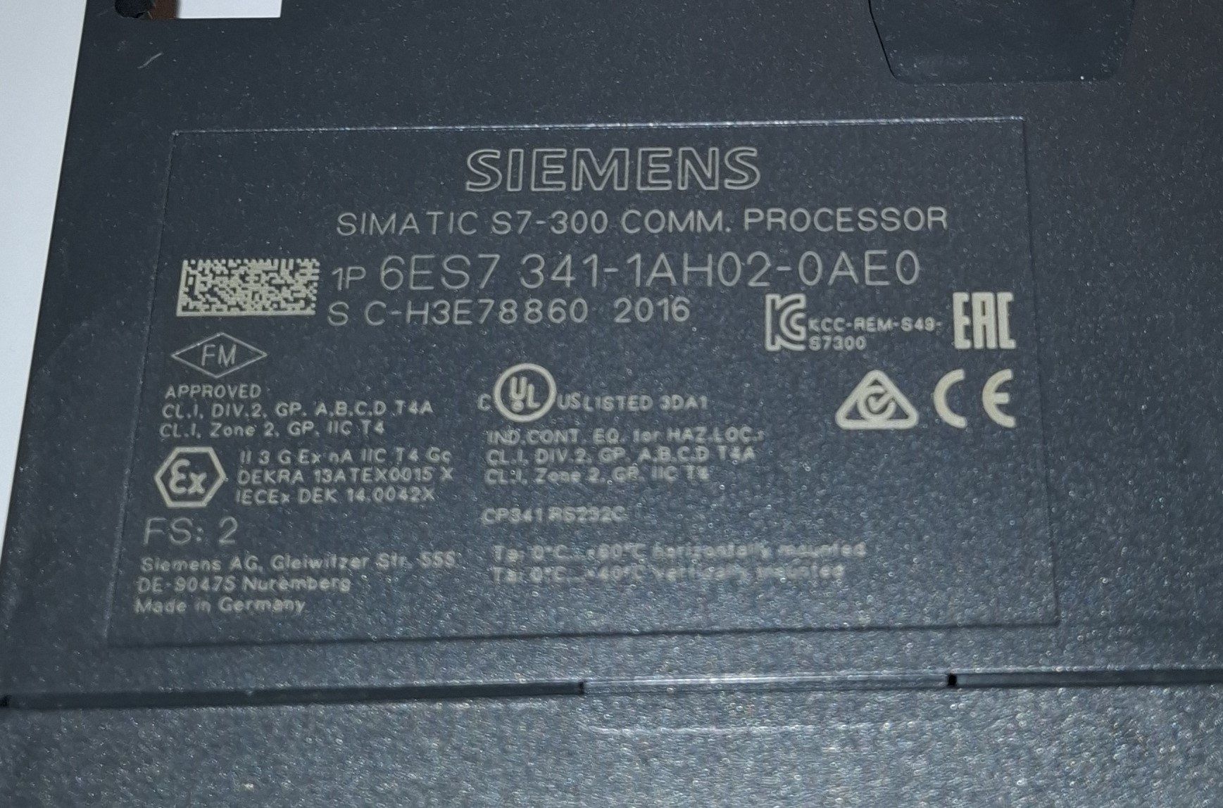 Siemens Elektronikbauteile: SIEMENS Simatic CP341 RS232C 6ES7 341-1AH02-0AE0 – Gebraucht aus St. Gallen von WWL 4