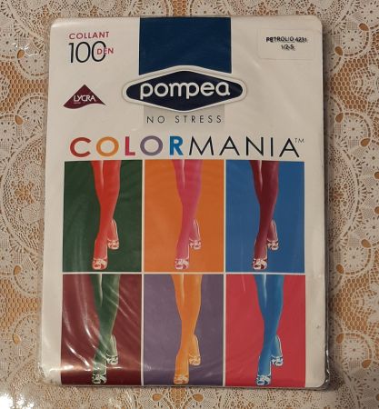 Pompea Colormania 100DEN Petrolblau Gr.1-2/S Strumpfhose