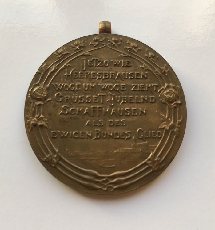 1901 Medaille Schaffhausen Eintritt in den Bund 2