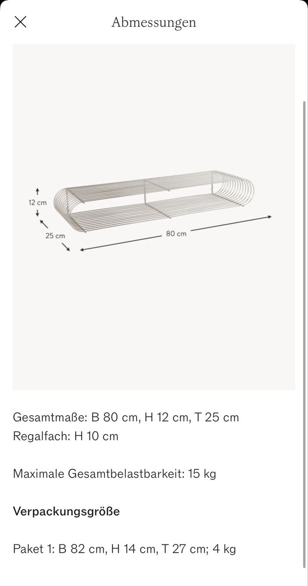 Scaffali: Metall-Wandregal , B 80 cm WESTWING – Usato da Zürich venduto da kat_ww7d 4