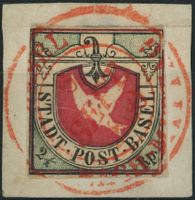 1845 - Basler Taube - Voll Stempel - Abart - Attest