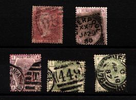 Großbritannien - ab 1858 - 5 schöne Werte (KW 620€)