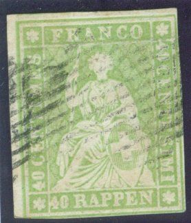 Tutti i francobolli: 1855/63 Schweiz Strubel – Usato da Zürich venduto da yago-rot