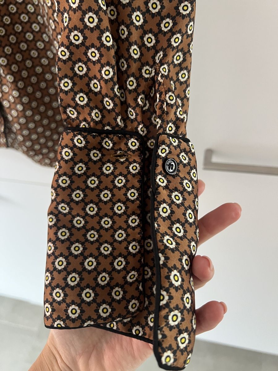 Sandro Camicette: Sandro Bluse Hemd braun in Krawattenmuster Size 0 – Nuovo (secondo la descrizione) da Zürich venduto da Mbraunschweig 3