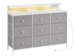 Kommode 9 Schubladen LED Steckdose 114x84 cm MELIOR