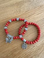 Rote Armbänder Set mit Charms - Sommer Must-Have!