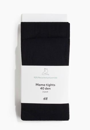 H&M MAMA 🖤 2 collants de grossesse noir 🤰🏻 L