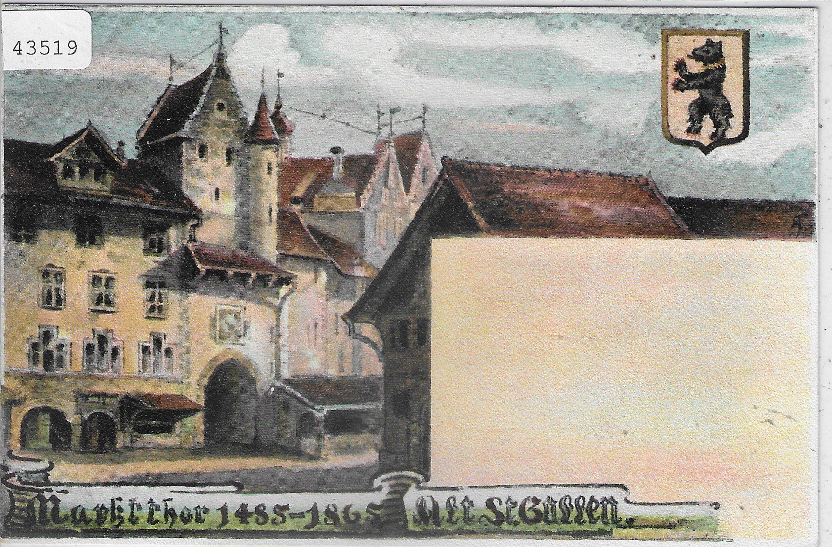 Cartoline postali: Alt-St. Gallen - Marktthor – Usato da Ettingen venduto da Kartenplanet