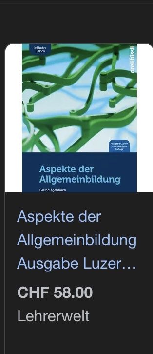 Libri: Aspekte der Allgemeinbildung Buch – Usato da Winterthur venduto da m.tix 5