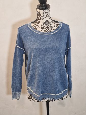 100% Kaschmir Pullover Kujten blau XS wie neu!