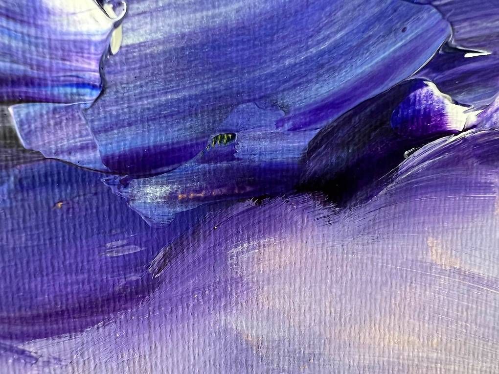 Dipinti: Acrylbild 60x20cm violett-blau – Nuovo e nell'imballaggio originale da Urdorf venduto da manuela4 3
