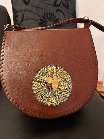 Neue Dunkelbraune Designer Echt Leder Tasche  Tragriemen