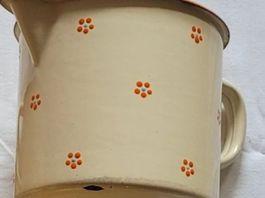 Antikes Set Vintage Emaille Milchtopf , mega sweet
