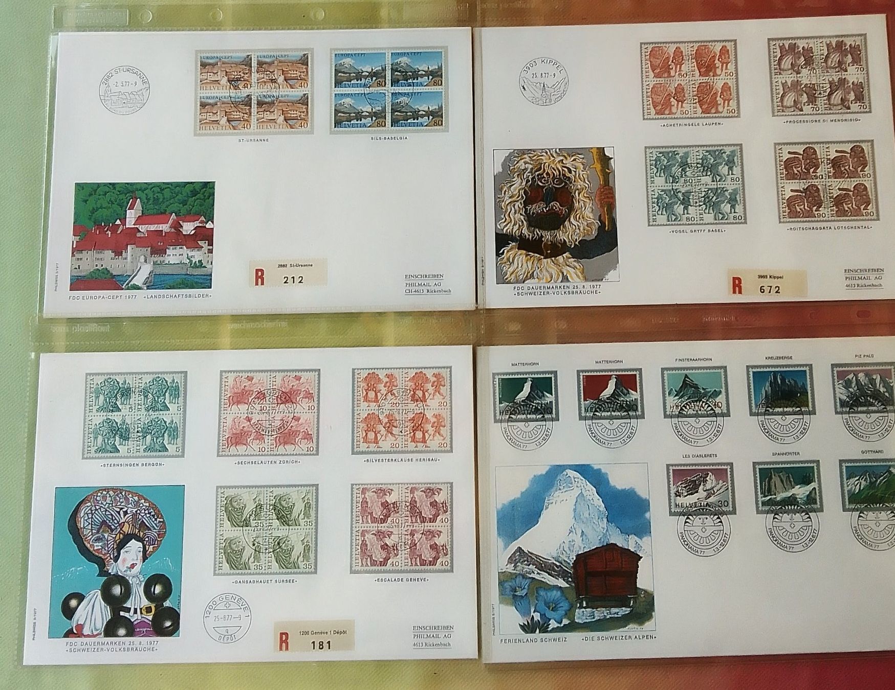 Tutti i francobolli: 4 Grossbriefe 1977 – Usato da Marbach LU venduto da Steinbeck1