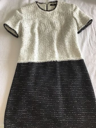 MARKUS LUPFER Kleid M schwarz/weiss mit kleiner Halsrüsche