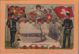 Bonfol - carte gaufrée - 1917 - Voir état du dos