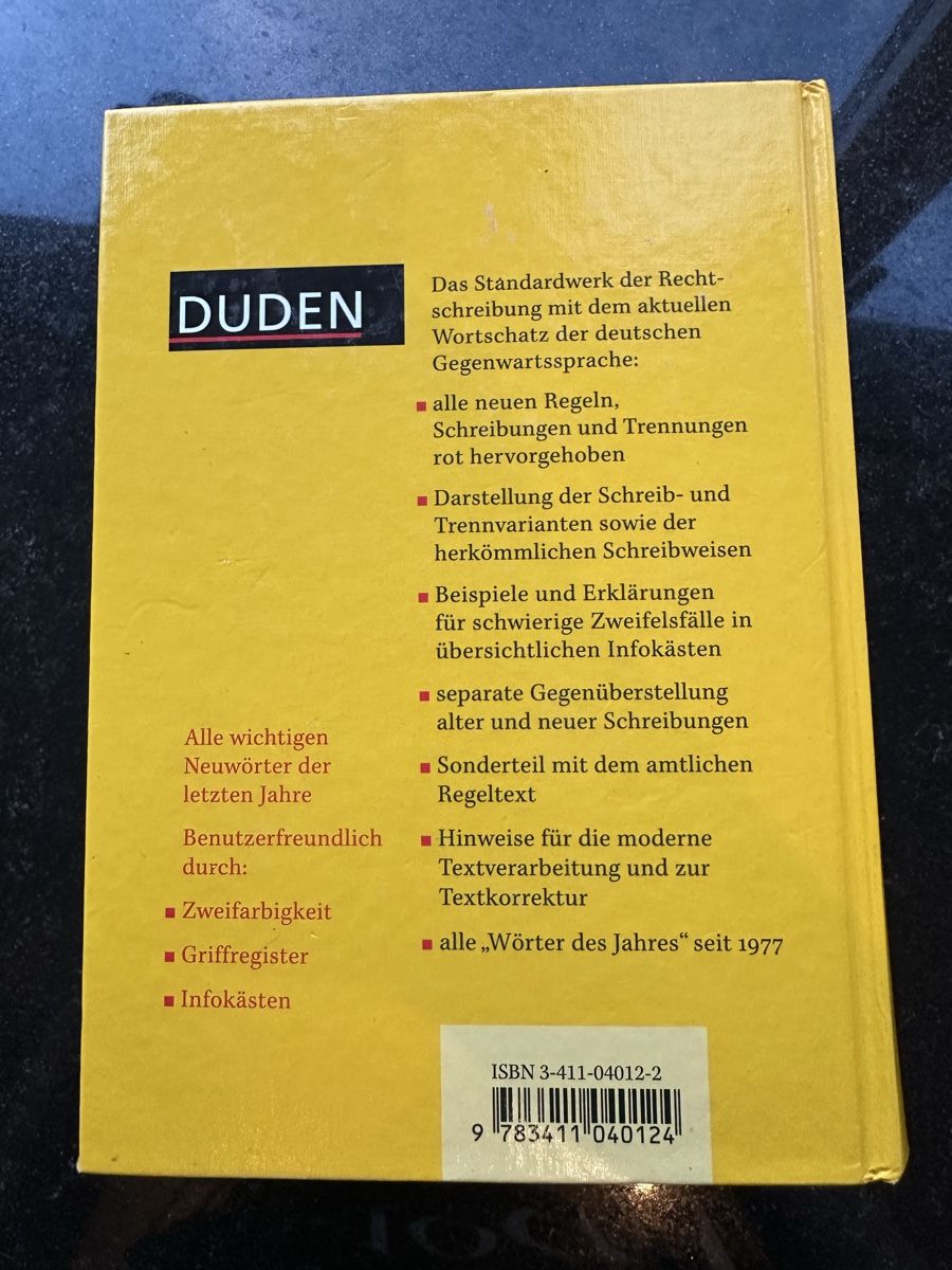 Libri: Duden Deutsche Rechtschreibung – Usato da Bern venduto da Shininglove 1