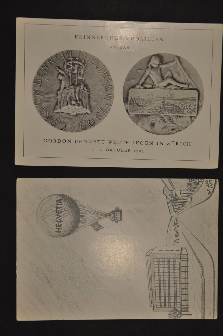 Tutti i francobolli: 1958 und 1959 zwei Ballonflugkarten – Usato da Wolfhalden venduto da Zinauktion 1