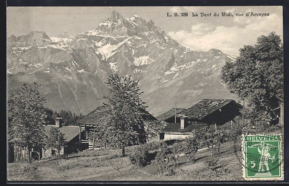 Cartoline postali: AK Arveyes, Panorama et la Dent du Midi – Usato da Berlin venduto da bartko-reher