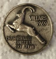 Skibrosche Broche ski alpin Villars 1969 Spilla