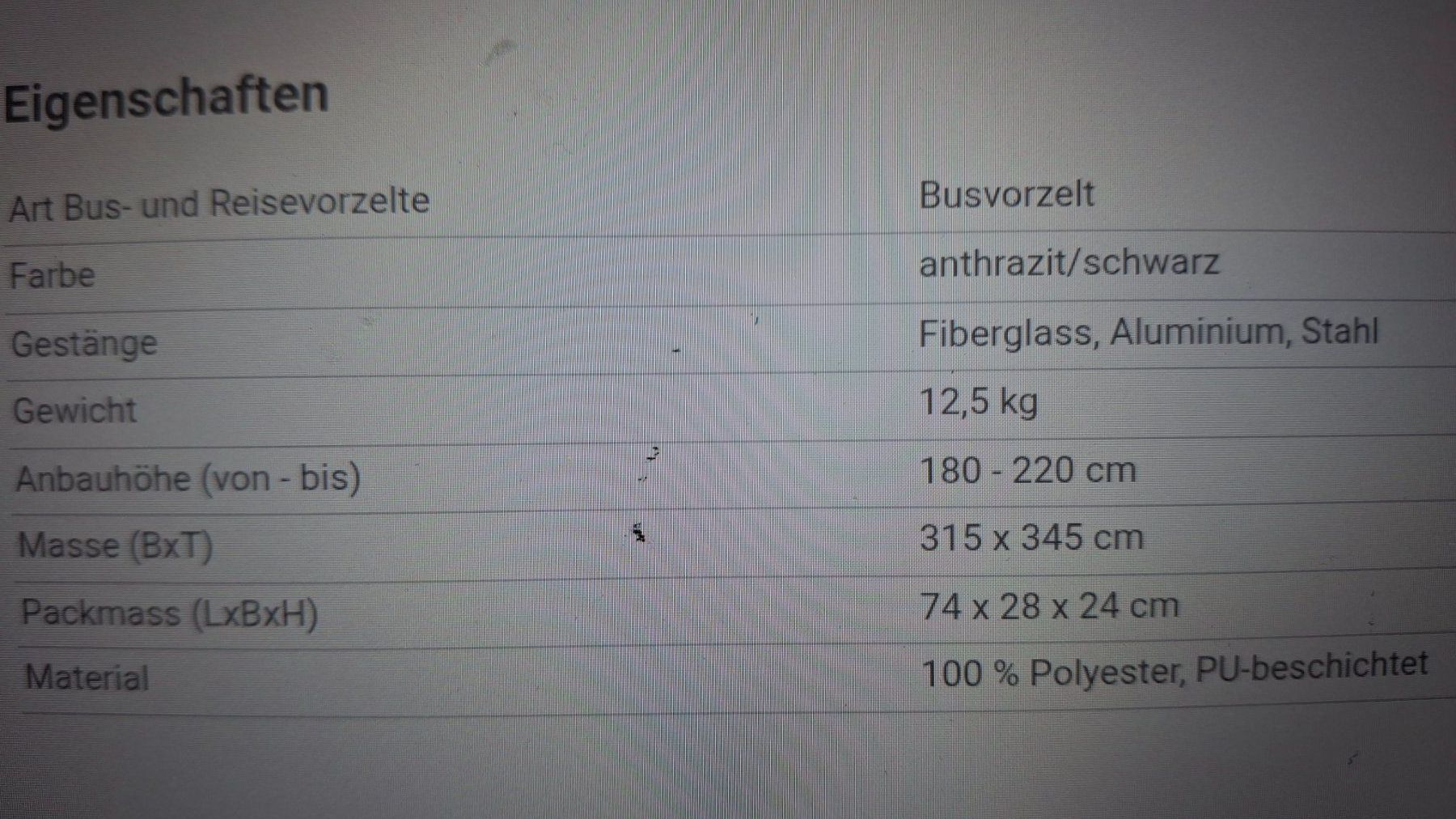 Verande & Tende da sole: Busvorzelt – Nuovo (secondo la descrizione) da Sutz venduto da satriani12 2