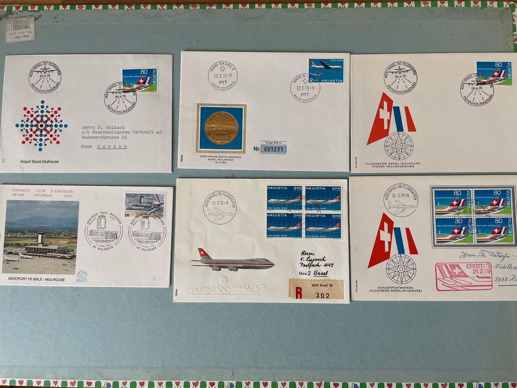 Tutti i francobolli: 11 FDCs Flughafen/Airport Basel-Mulhouse – Usato da Zürich venduto da stzepp 1