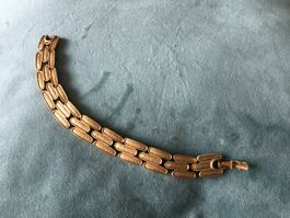 Bracelet original triple chaîne souple doré mat