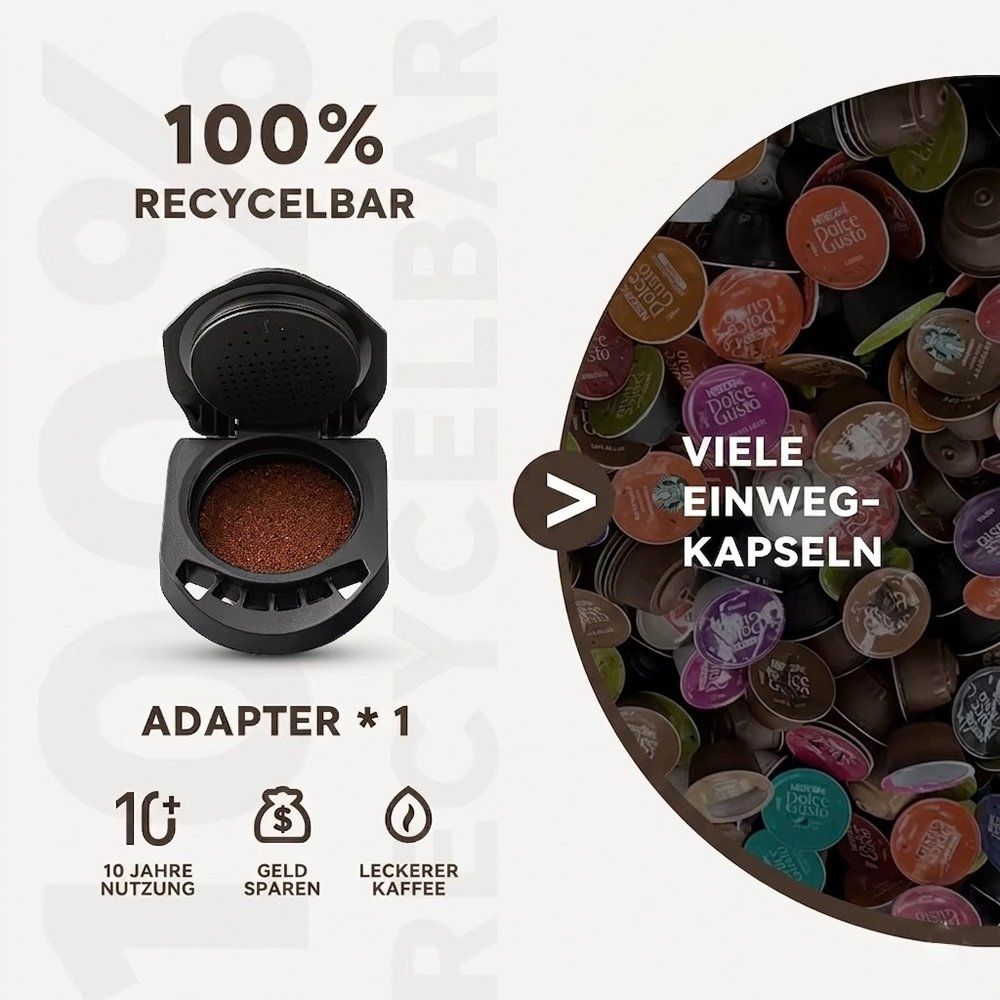 Macchine per caffè & Macchine per espresso: Dolce Gusto Kapsel Nachfüllbar Edelstahl Filter – Nuovo e nell'imballaggio originale da Chiasso venduto da online.shop 7