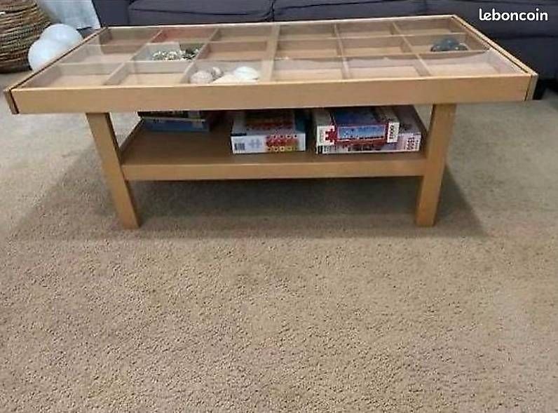 Tavoli: Table basse en bois et verre avec rangements – Usato da Genève venduto da cor_5frl 1