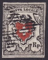 14Ib POSTE LOCALE T.34 mit Kreuzeinfassung, weissrandig