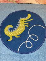 2 Stk Kinderteppich Spielteppich Krokodil blau