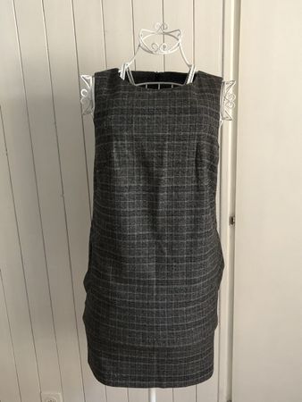 Robe Zara grise à carreaux, taille S