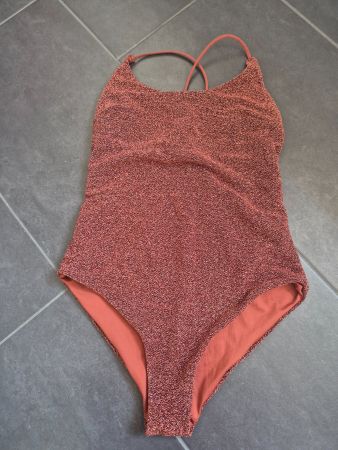 H&M shiny copper swimming suit size 38