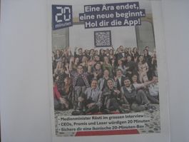 20 Minuten Zeitung letzte Ausgabe