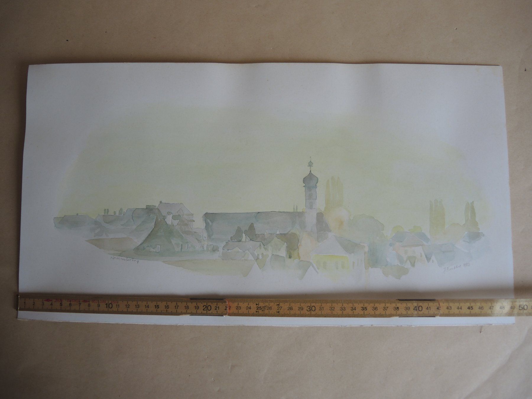 Poster & Bilder: Aquarell Kolumbanskirche Rorschach Kirche signiert Sutter – Gebraucht aus Rorschach von maeck8 8