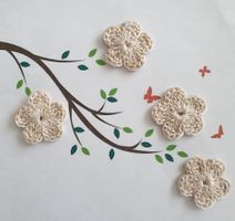 4 Stk Blumen gehäkelt, fleurs crochet, fiori uncinetto 981